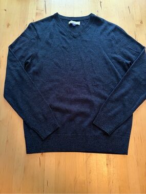 Men's V-Neck Sweater in Dark Navy by J.Crew